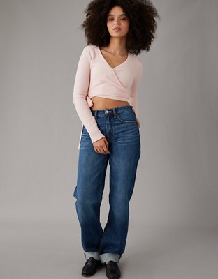 AE Cropped Ballet Wrap Cardigan