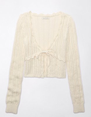 Женские кардиганы American Eagle AE Crochet Tie-Front Cardigan — фото 2
