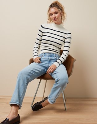 Open Edit Mock Neck Sweater