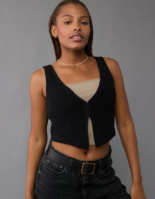 AE Open Clasp-Front Sweater Vest