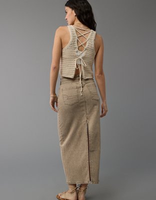 AE Lace-Up Back Sweater Tank Top