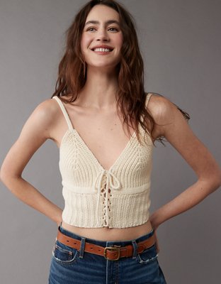 AE Cropped Denim Tube Top