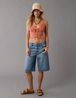 AE Cropped Snap-Front Tank Top