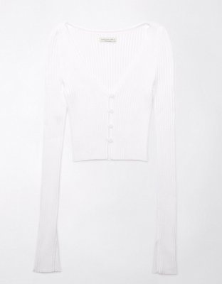 AE Cropped Button-Up Cardigan