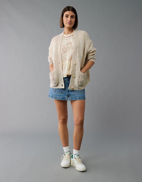 Женские кардиганы American Eagle AE Relaxed V-Neck Button-Up Cardigan