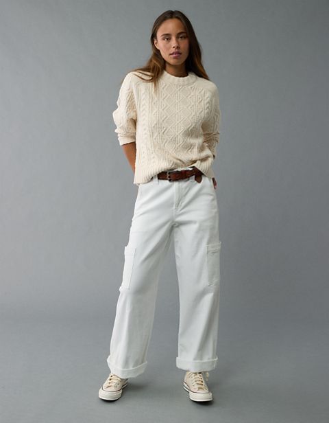 Женские свитеры American Eagle AE Cable-Knit Sweater