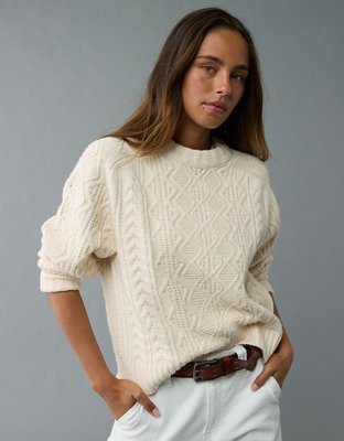 Женские свитеры American Eagle AE Cable-Knit Sweater — фото 5