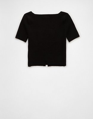 AE Notch Neck T-Shirt Sweater Top