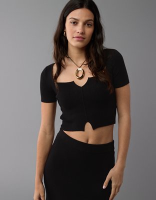 Женские свитеры American Eagle AE Notch Neck T-Shirt Sweater Top — фото 2