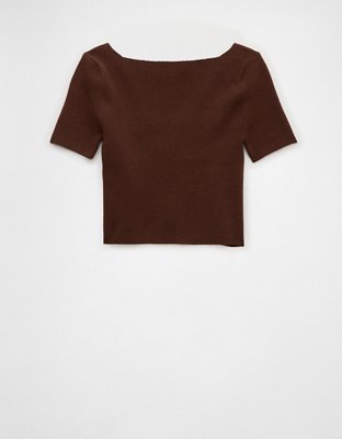 AE Notch Neck T-Shirt Sweater Top