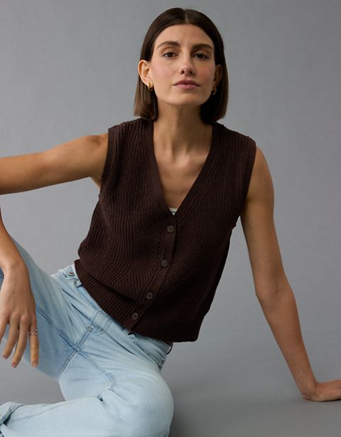 Женские свитеры American Eagle AE Button-Up Sweater Vest