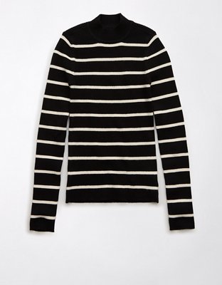 Женские свитеры American Eagle AE Striped Mock Neck Sweater — фото 3
