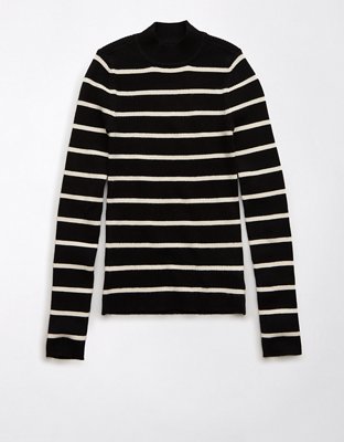 AE Striped Mock Neck Sweater