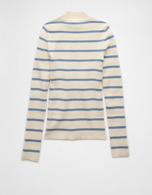 AE Striped Mock Neck Sweater