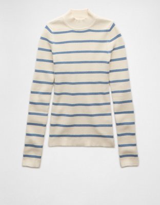 AE Striped Mock Neck Sweater