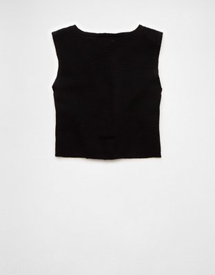 AE Cropped Button-Up Sweater Vest