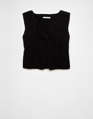 Женские свитеры American Eagle AE Cropped Button-Up Sweater Vest — фото 3