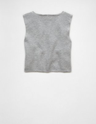 AE Cropped Button-Up Sweater Vest