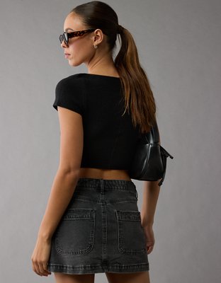Женские свитеры American Eagle AE Cropped Short-Sleeve Sweater — фото 3