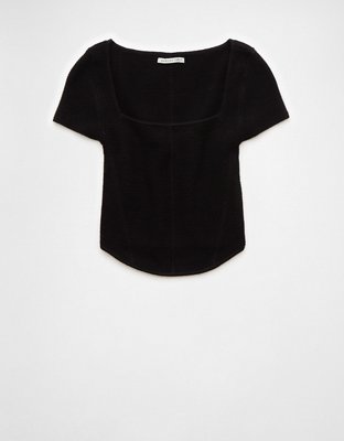 AE Cropped Short-Sleeve Sweater