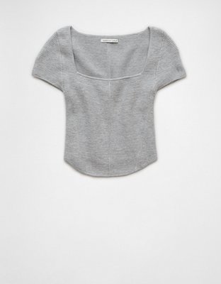 AE Cropped Short-Sleeve Sweater