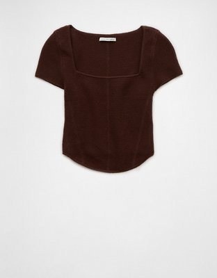 AE Cropped Short-Sleeve Sweater