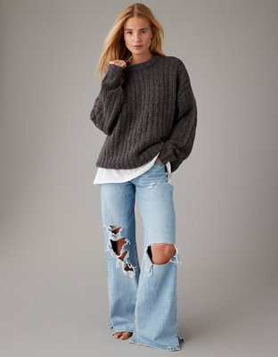 Cozy Season Navy Waffle Knit Sweatshirt – Right Here At Home