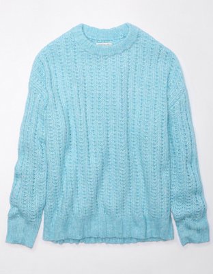 Easy Find Navy Blue Waffle Knit Sweater - ShopperBoard