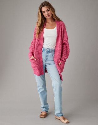 Ae slouchy hot sale waffle cardigan