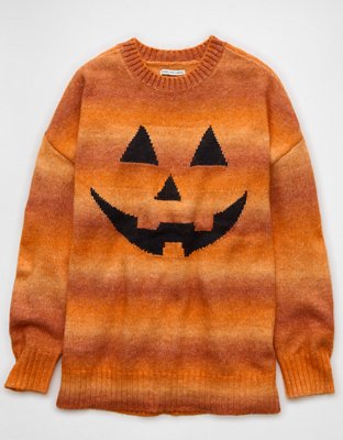 AE Halloween Striped Pumpkin Sweater