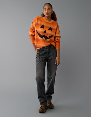 AE Halloween Striped Pumpkin Sweater