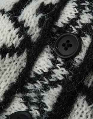 Женские свитеры American Eagle AE Oversized Quarter Snap Mock Neck Fairisle Sweater — фото 5