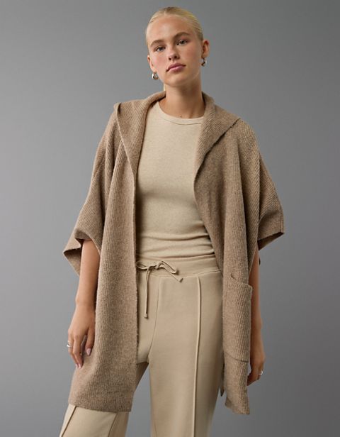 Женские свитеры American Eagle AE Whoa So Soft Hooded Sweater Poncho