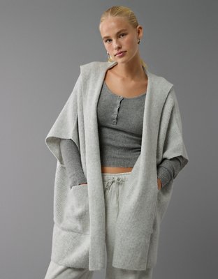 AE Whoa So Soft Hooded Sweater Poncho