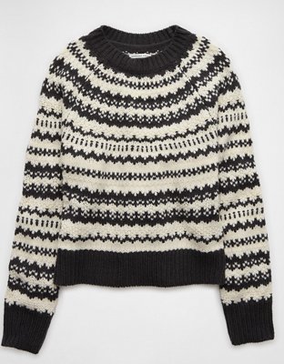 AE Chunky Raglan Fairisle Sweater