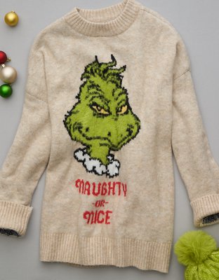 AE Whoa So Soft Suéter Festivo Extragrande del Grinch
