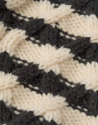 Женские свитеры American Eagle AE Striped Cable Knit Crew Neck Sweater — фото 4