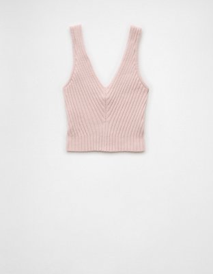 AE V-Neck Chenille Sweater Tank Top