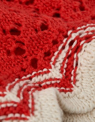 AE Top sin Mangas de Tejido Calado al Crochet Festoneado con Escote V
