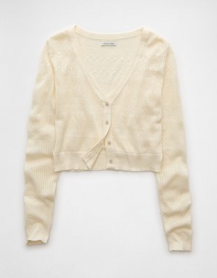 AE Pointelle V-Neck Cardigan