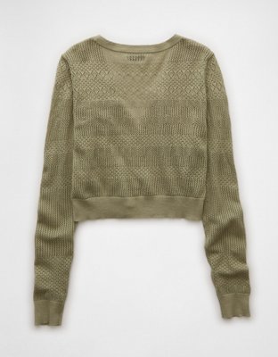AE Pointelle V-Neck Cardigan