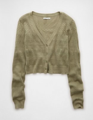 AE Pointelle V-Neck Cardigan