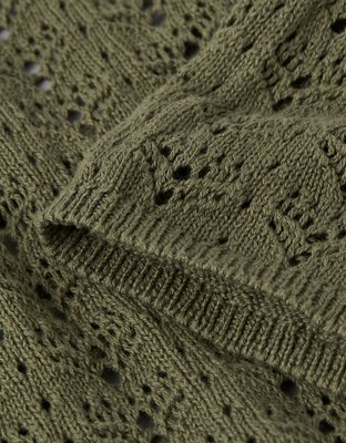 AE Suéter al Crochet Acordonado en la Espalda