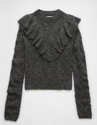 Женские свитеры American Eagle AE Wispy-Knit High Neck Ruffle Sweater — фото 2