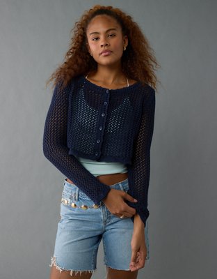 AMERICAN EAGLE OUTFITTERS カーディガン XS ネイビー セーター＆カーディガン | メンズ・レディース ジーンズ