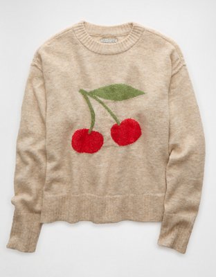 AE Whoa So Soft Cherry Crew Neck Sweater