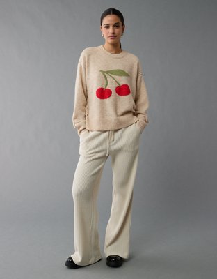 AE Whoa So Soft Cherry Crew Neck Sweater