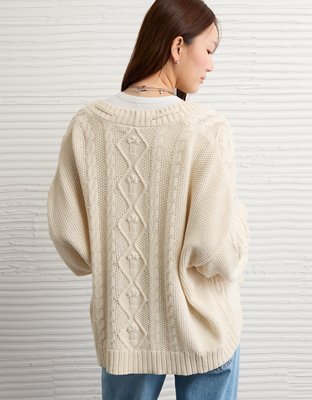 AE Open Front Cable Cardigan