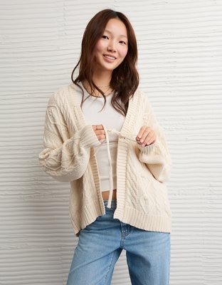 AE Open Front Cable Cardigan