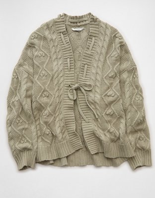 AE Open Front Cable Cardigan